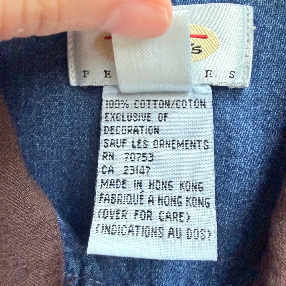 Vintage Y2K Talbots Button Down Denim Sleeveless Top Faux Suede Collar 90s SZ S - Picture 7 of 7
